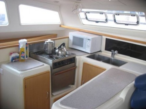 Used Sail Catamaran for Sale 2005 Leopard 47 Layout & Accommodations